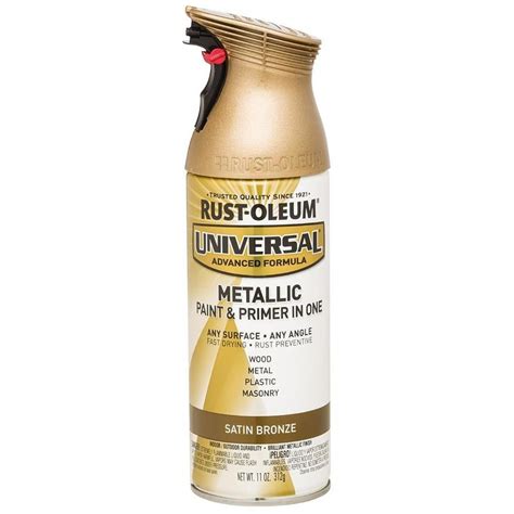 Rust Oleum Universal Satin Bronze Metallic Spray Paint And Primer In