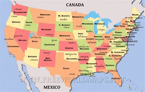 Printable Political Map Of Usa Printable Us Maps