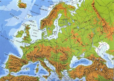 √ Cartina Europa Geografia Fisica Mappe Attività Geografia