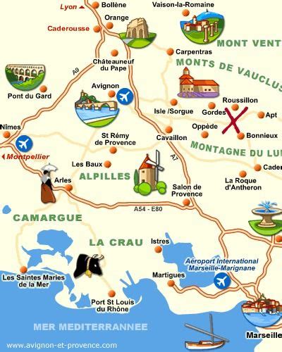Provence Attraction Map Vacances Provence Luberon Les Régions De France
