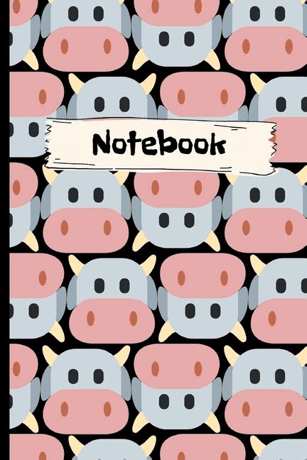 Notebook Cute Cow Pink Blue Whitecow Themed T Cow Birthday T