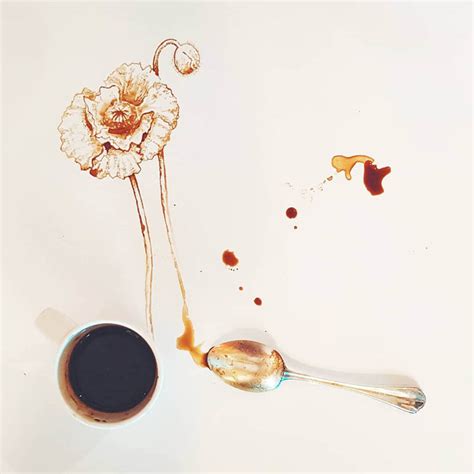 Spilled Coffee Drawing By Italian Artist Giulia Bernardelli Design Swan