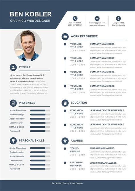 Professional Creative CV Template To Download In Word Format Doc Dox Creative Cv Template