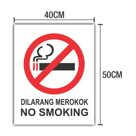 Dilarang Merokok No Smoking Sign Poster Sticker Only KKM Standard