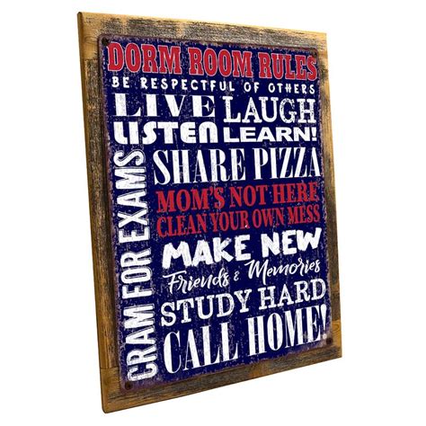 Dorm Room Rules Metal Sign Wall Decor For Mancave Den Or Etsy