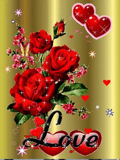 Beautiful red roses in a box glittering happy birthday greeting card. Pin on (Glitter Graphics) Flowers, Roses etc.