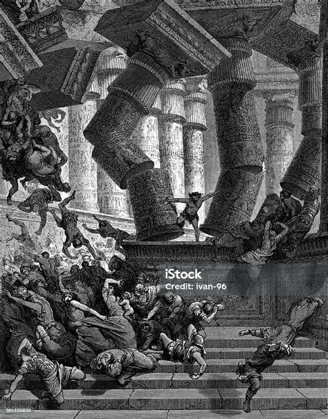 Samson Destroys The Temple Stock Illustration Download Image Now