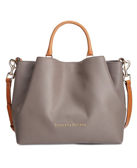 368 Dooney And Bourke Large Barlow Satchel Brown Leather Tote Bag
