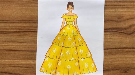 Barbie Doll Dress Drawing Easy For Kids Learn How To Draw Barbie Doll