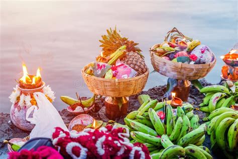 Offerings To God During Chhath Puja Festival Stock Photo Image Of
