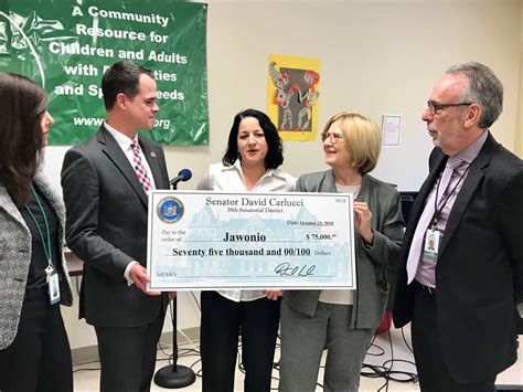 Senator Carlucci Presented Jawonio With 75000 In State Funding