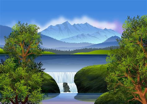 Download Landscape Water Lake Royalty Free Stock Illustration Image