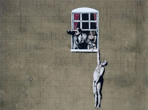 BANKSY W B Banksy graffiti Straatartiesten Kunst ideeën