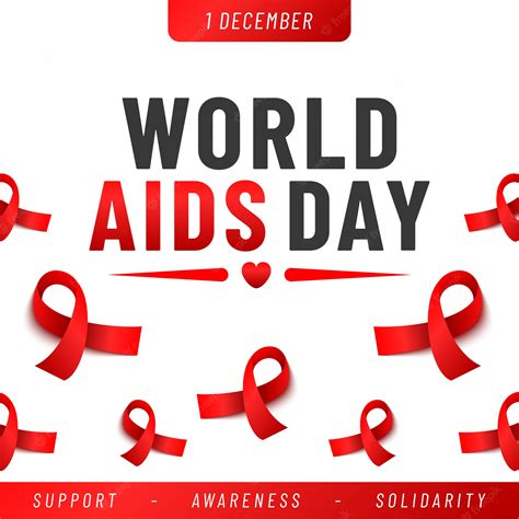 Premium Vector World Aids Day Banner Aids Awareness Red Ribbon