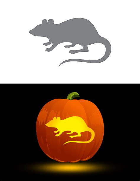 Printable Rat Pumpkin Stencil