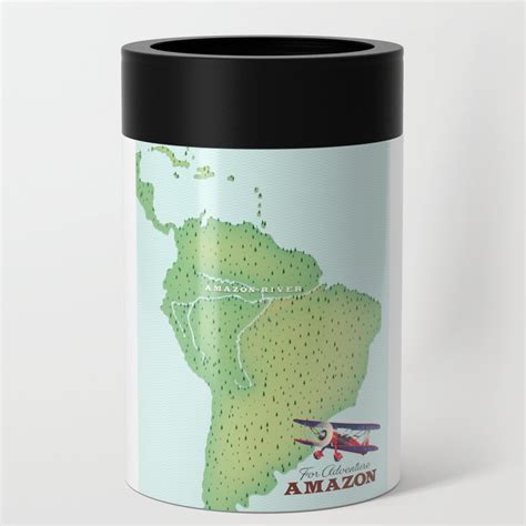 For Adventure Amazon Rainforest Brazil Map Can Cooler By Nicks Emporium