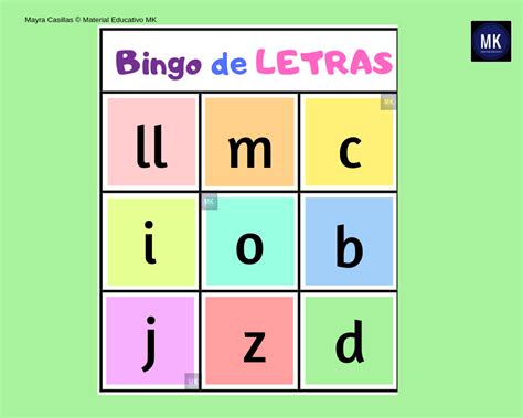 ᐅ Bingo de Letras para Imprimir Para Preescolar y Primaria