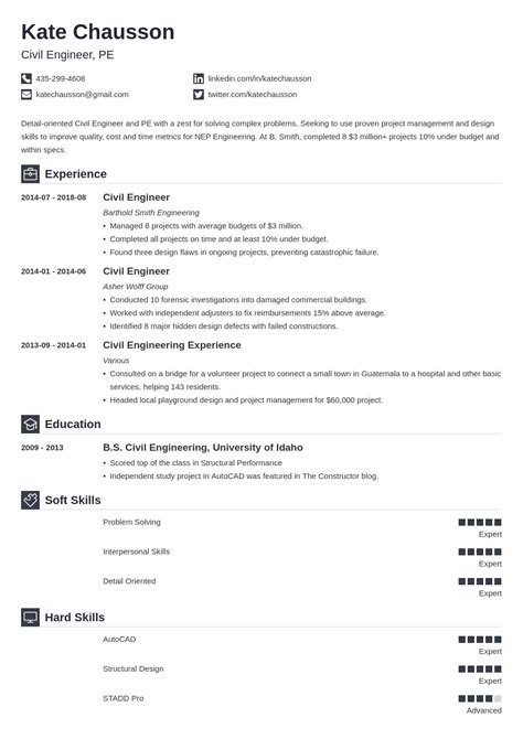 Civil Engineer Resume Examples And Writing Guide Template