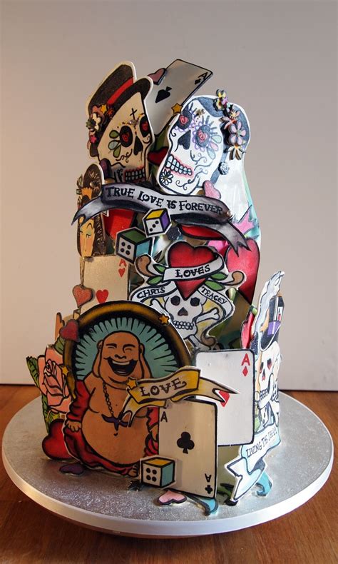 Tattoo Cake Tattoo Cake Ezziecakes Tattoo Cake Cake Painted Cakes