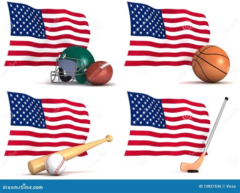 Sports Played In The United States Of America Royalty Free Stock Image