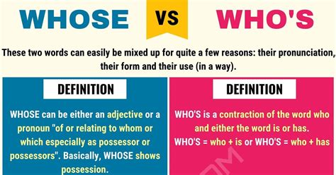 Whose Vs Whos Useful Difference Between Whos Vs Whose 7 E S L