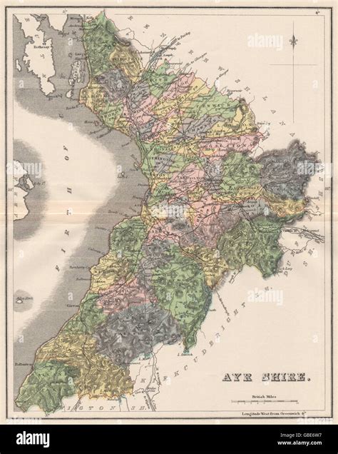 Ayrshire Antique County Map Parishes Ayr Kilmarnock Scotland