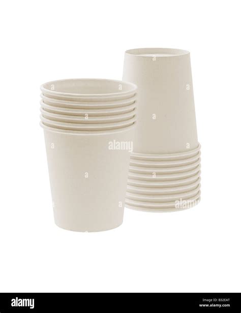 Disposable Paper Cups On White Background Stock Photo Alamy