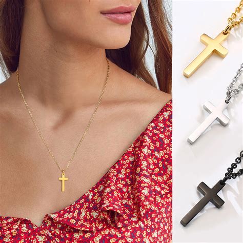 Stainless Steel Crucifix Pendant Necklace Stainless Steel Cross