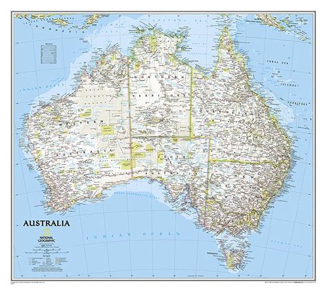 Australia Political Wall Map National Geographic One Of The Most