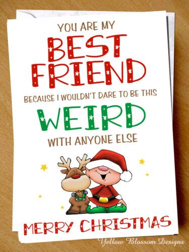christmas card best friend bff bestie girls funny cute joke xmas t weird bf ebay