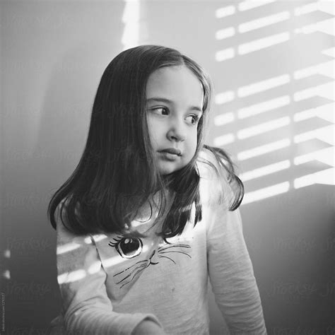 Black And White Portrait Of A Beautiful Young Girl By Stocksy Contributor Jakob Lagerstedt