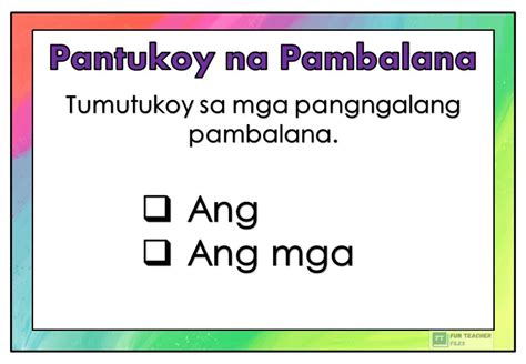 Dalawang Uri Ng Pantukoy Fun Teacher Files