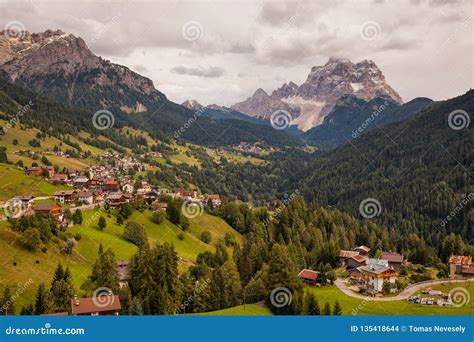 Mountain Villages In The Dolomites In Northern Italy Stock Photo