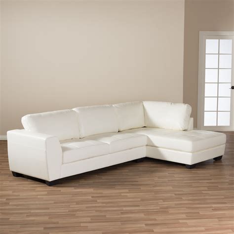 Shop Orland White Leather Modern Sectional Sofa Set With Right Facing