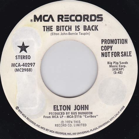 Elton John The Bitch Is Back Cold Highway Vinyl Discogs