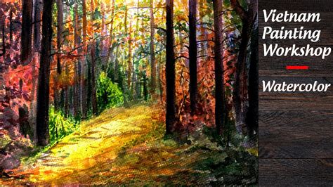 Watercolor Landscape Painting Autumn Forest Youtube