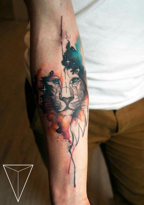 Tattoo Lion Abstract Water Colors 60 Ideas Watercolor Lion Tattoo