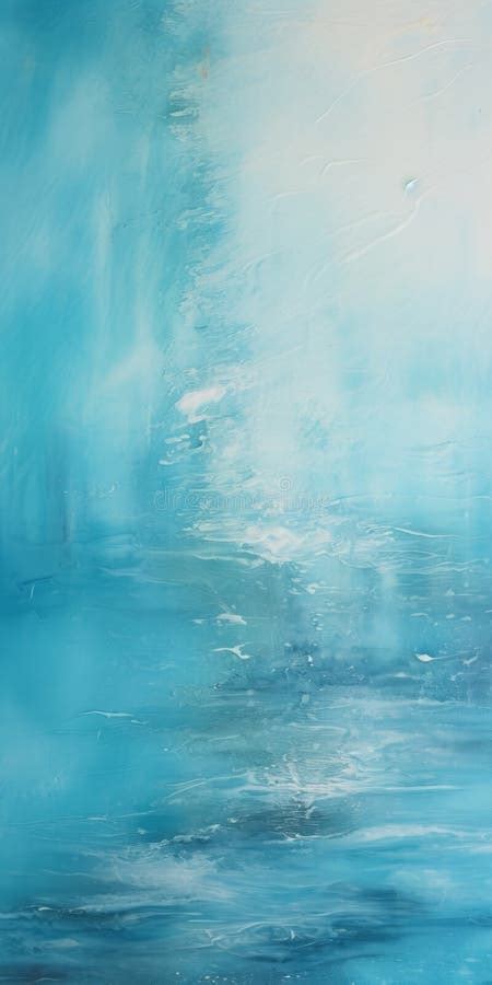 Dreamlike Blue And White Abstract Painting With Translucent Layers