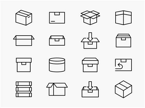 Free Box Packaging Vector Icons Part 01 Ai