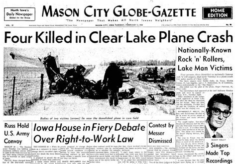 The Day The Music Died Devastating Buddy Holly Plane Crash Also Killed
