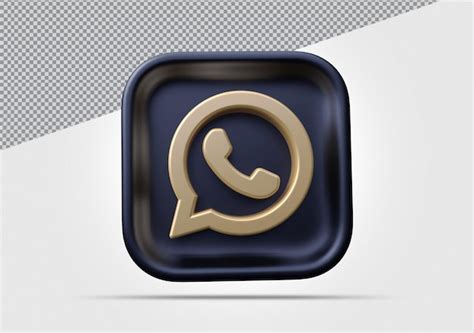 Premium PSD Whatsapp Icon Golden Social Media 3d Render