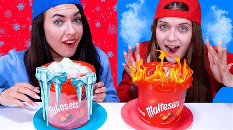 Asmr Hot Vs Cold Food Challenge Icy Girl Vs Girl On Fire By Lilibu Youtube