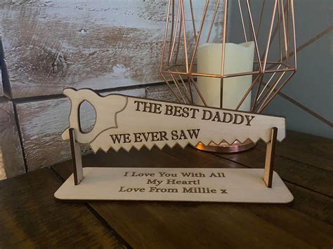 Personalised Wooden Fathers Day Plaque Best Ever Saw T Etsy Uk