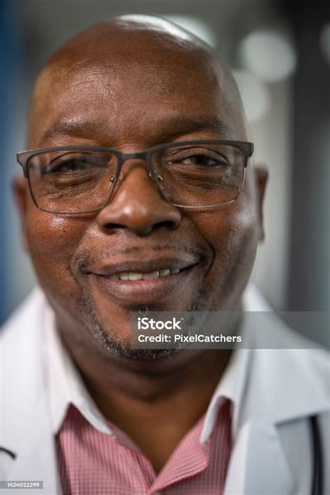Close Up Portrait African Doctor With Eyeglasses Stock Photo Download