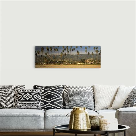 Palm Trees On The Beach Santa Barbara California Wall Art Canvas