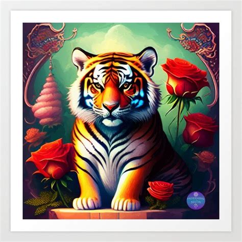 Shop Valentine Tiger Art Print By Morriganaustin On Society In