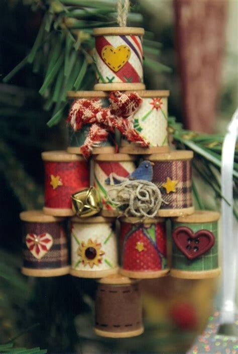 Wooden Thread Spools Diy Christmas Ornaments Christmas Crafts Spool