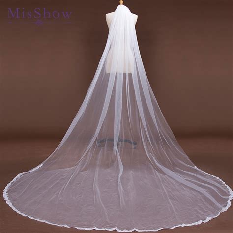 Wholesale White Ivory Cathedral Wedding Veils Simple 3