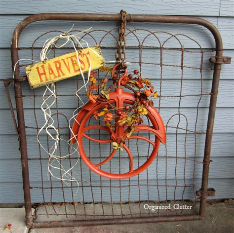 Fall Junk Decorating With An Orange Pulley Organized Clutter