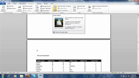 How To Create A Table Of Figures On Microsoft Word Youtube